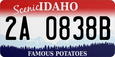 ID license plate 2A0838B