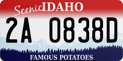 ID license plate 2A0838D