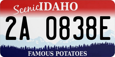 ID license plate 2A0838E