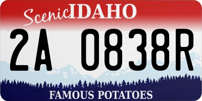 ID license plate 2A0838R