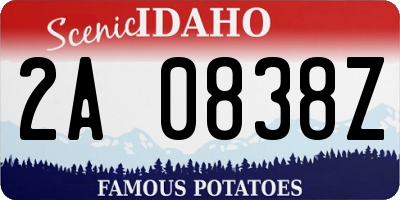 ID license plate 2A0838Z