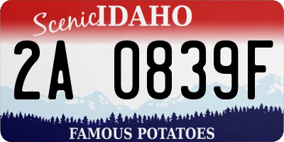 ID license plate 2A0839F