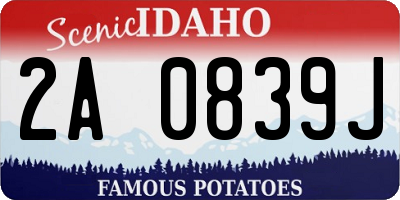 ID license plate 2A0839J