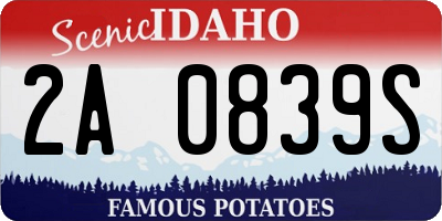 ID license plate 2A0839S