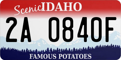ID license plate 2A0840F