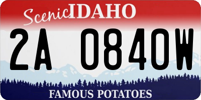 ID license plate 2A0840W