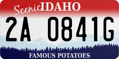 ID license plate 2A0841G