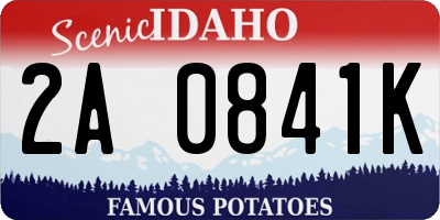 ID license plate 2A0841K