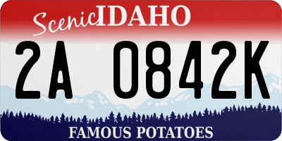 ID license plate 2A0842K