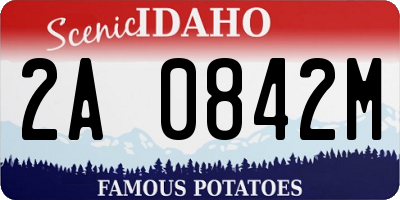 ID license plate 2A0842M