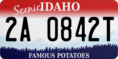 ID license plate 2A0842T