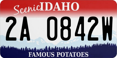 ID license plate 2A0842W
