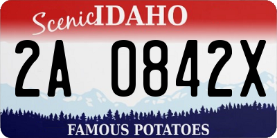 ID license plate 2A0842X