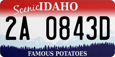 ID license plate 2A0843D