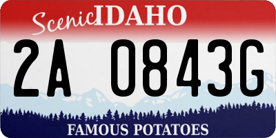 ID license plate 2A0843G