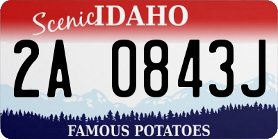ID license plate 2A0843J