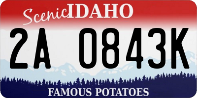 ID license plate 2A0843K