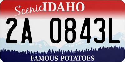 ID license plate 2A0843L