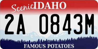 ID license plate 2A0843M