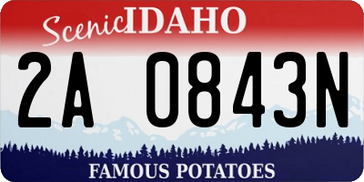 ID license plate 2A0843N