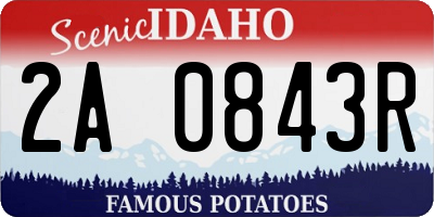 ID license plate 2A0843R