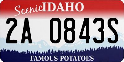 ID license plate 2A0843S