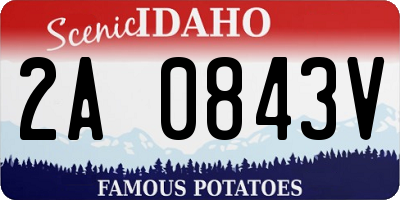 ID license plate 2A0843V