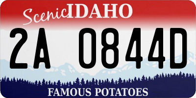 ID license plate 2A0844D