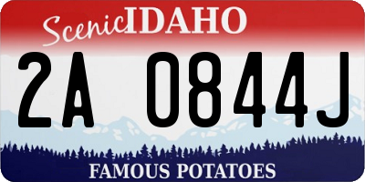ID license plate 2A0844J