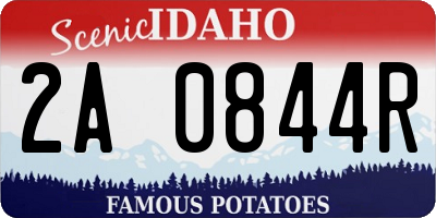 ID license plate 2A0844R