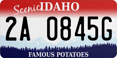 ID license plate 2A0845G