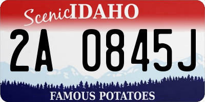ID license plate 2A0845J