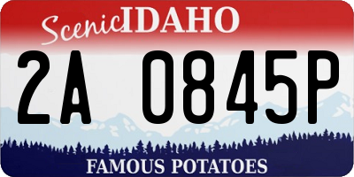 ID license plate 2A0845P