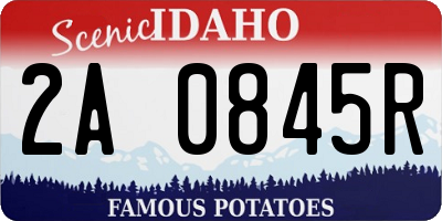 ID license plate 2A0845R