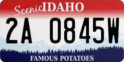 ID license plate 2A0845W