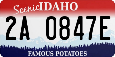ID license plate 2A0847E