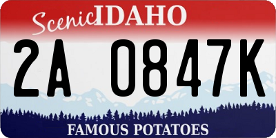 ID license plate 2A0847K