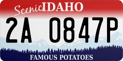 ID license plate 2A0847P