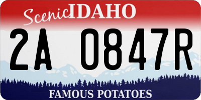 ID license plate 2A0847R