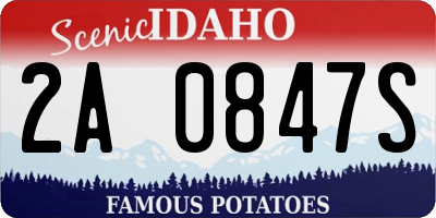 ID license plate 2A0847S