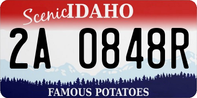 ID license plate 2A0848R