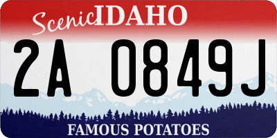 ID license plate 2A0849J