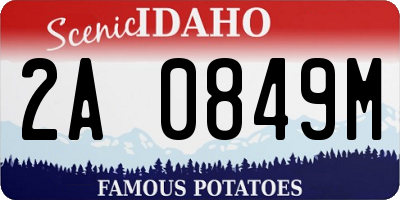 ID license plate 2A0849M
