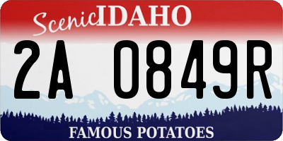 ID license plate 2A0849R