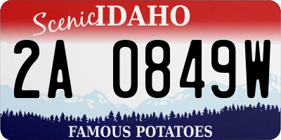 ID license plate 2A0849W