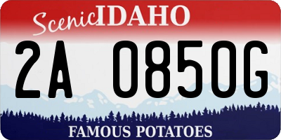 ID license plate 2A0850G