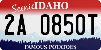ID license plate 2A0850T