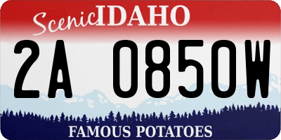 ID license plate 2A0850W