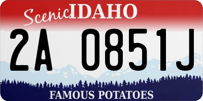 ID license plate 2A0851J