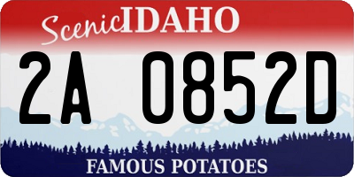 ID license plate 2A0852D